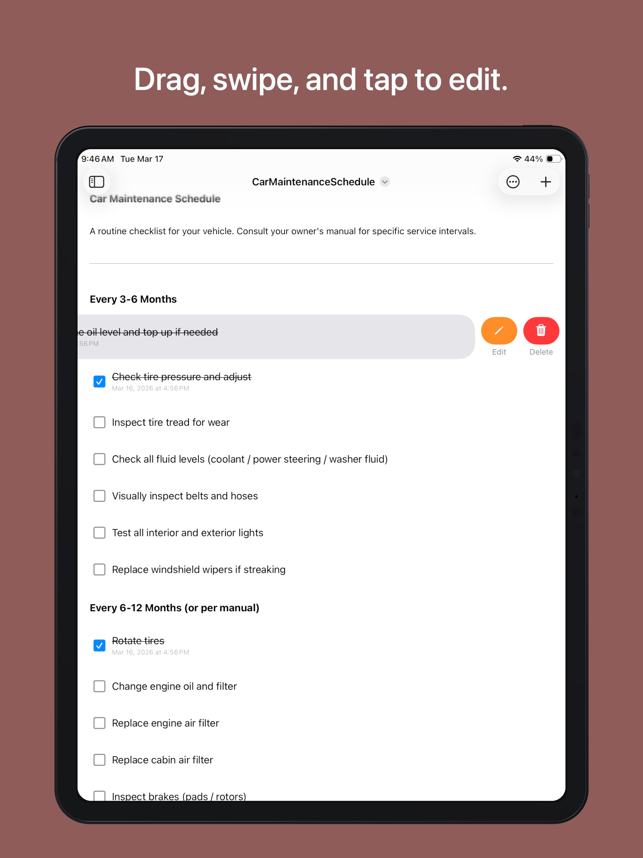 Checklist Archive iPad screenshot 3