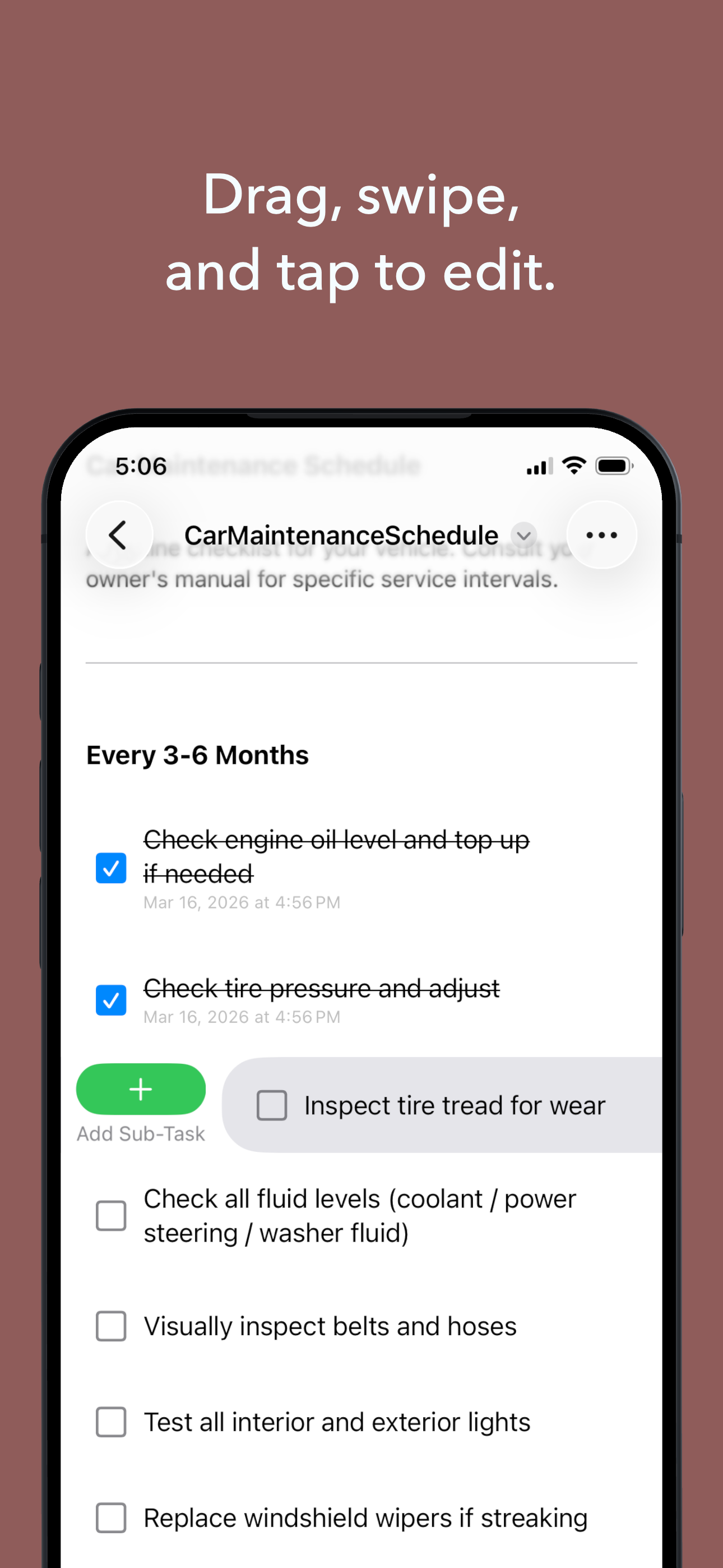 Checklist Archive iOS screenshot 3