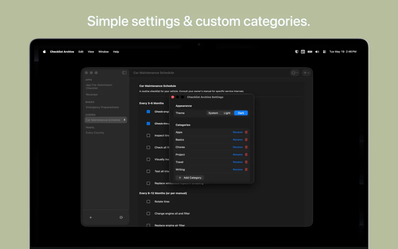 Checklist Archive macOS screenshot 3