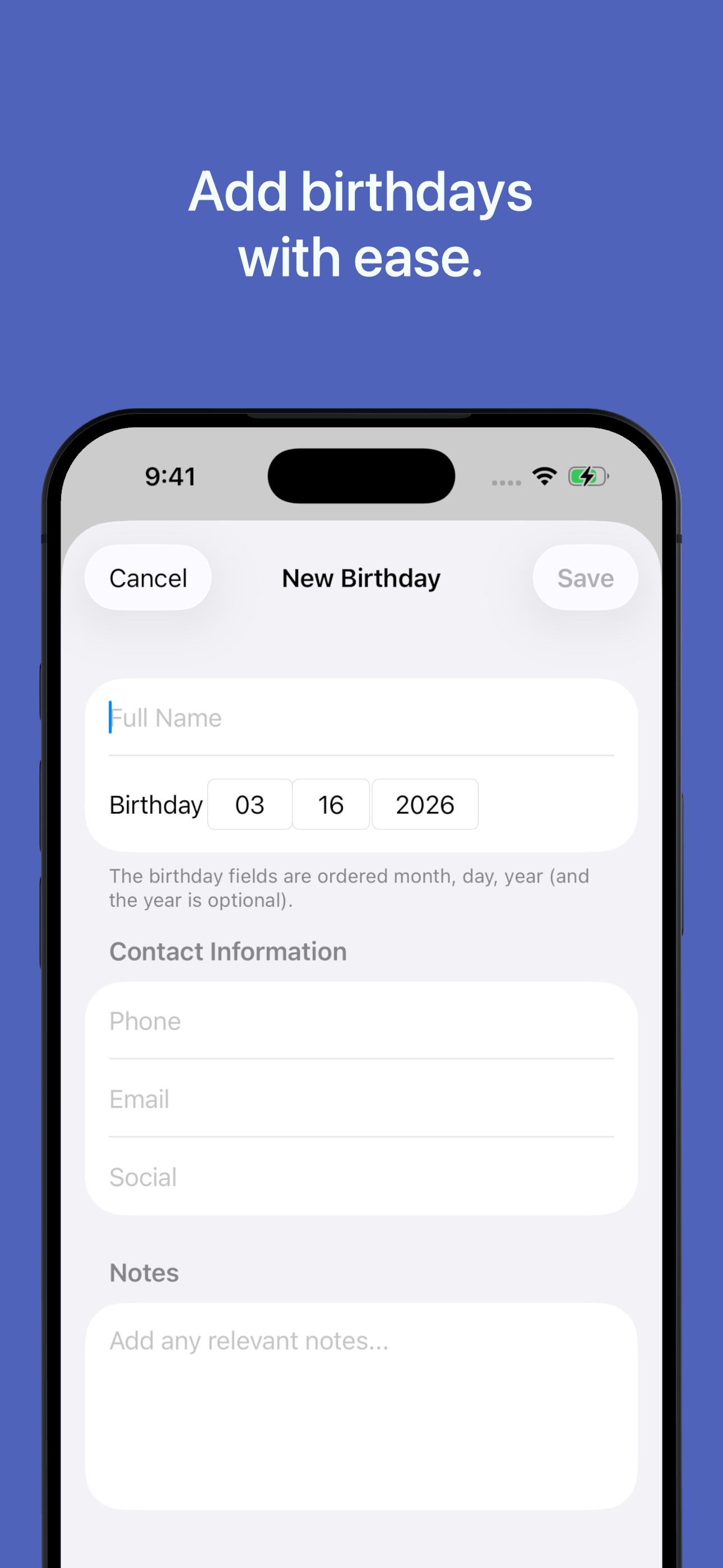 Just Birthdays iOSscreenshot 2