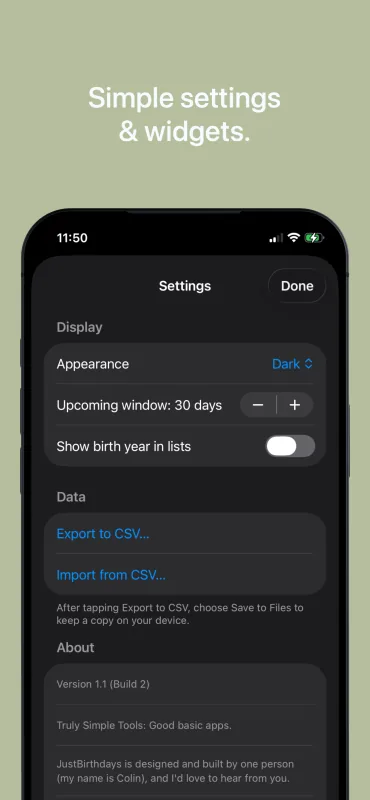 Just Birthdays iOS screenshot 3