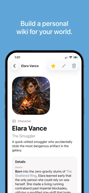 Story Wiki iOS screenshot 1