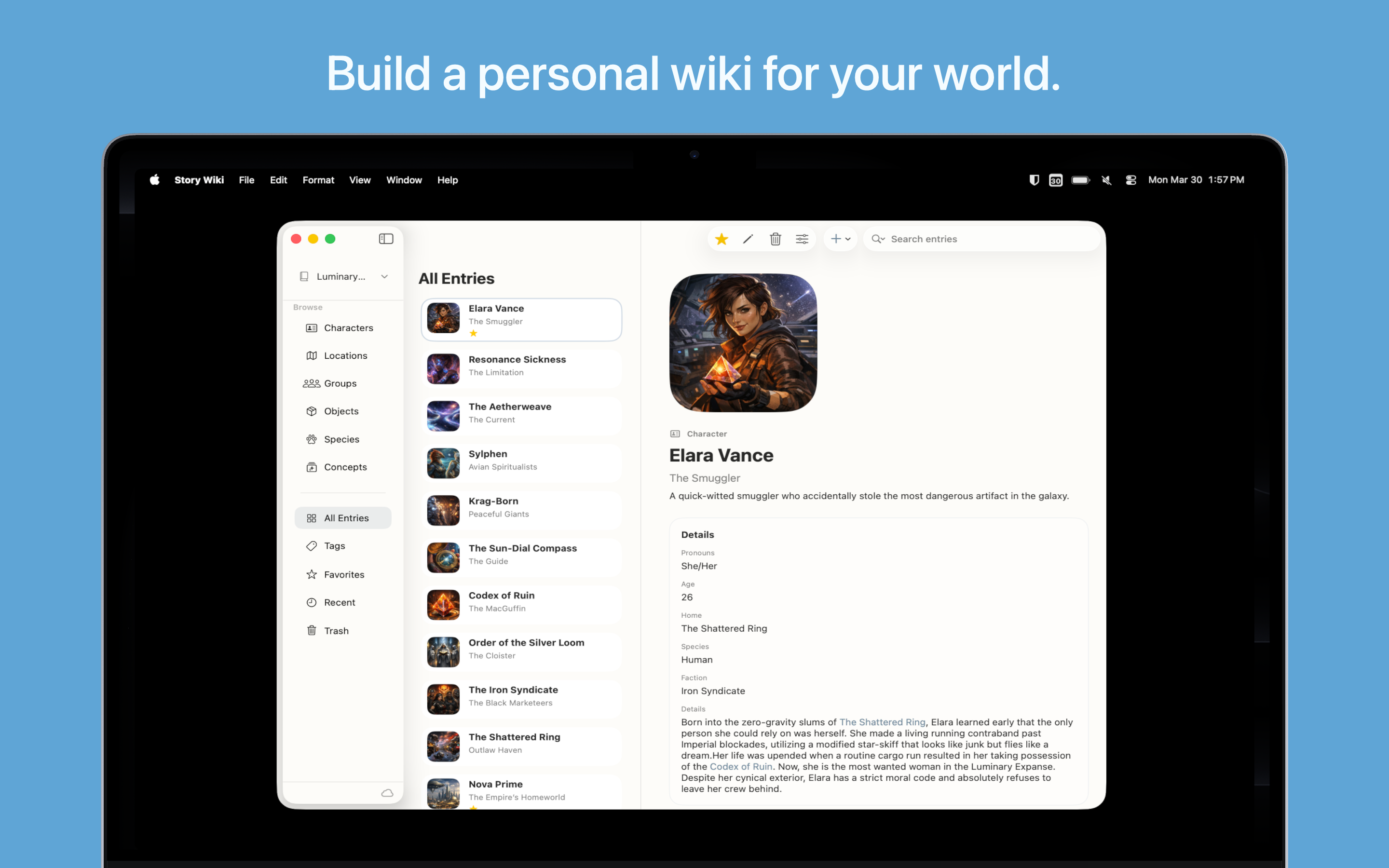 Story Wiki macOS screenshot 1