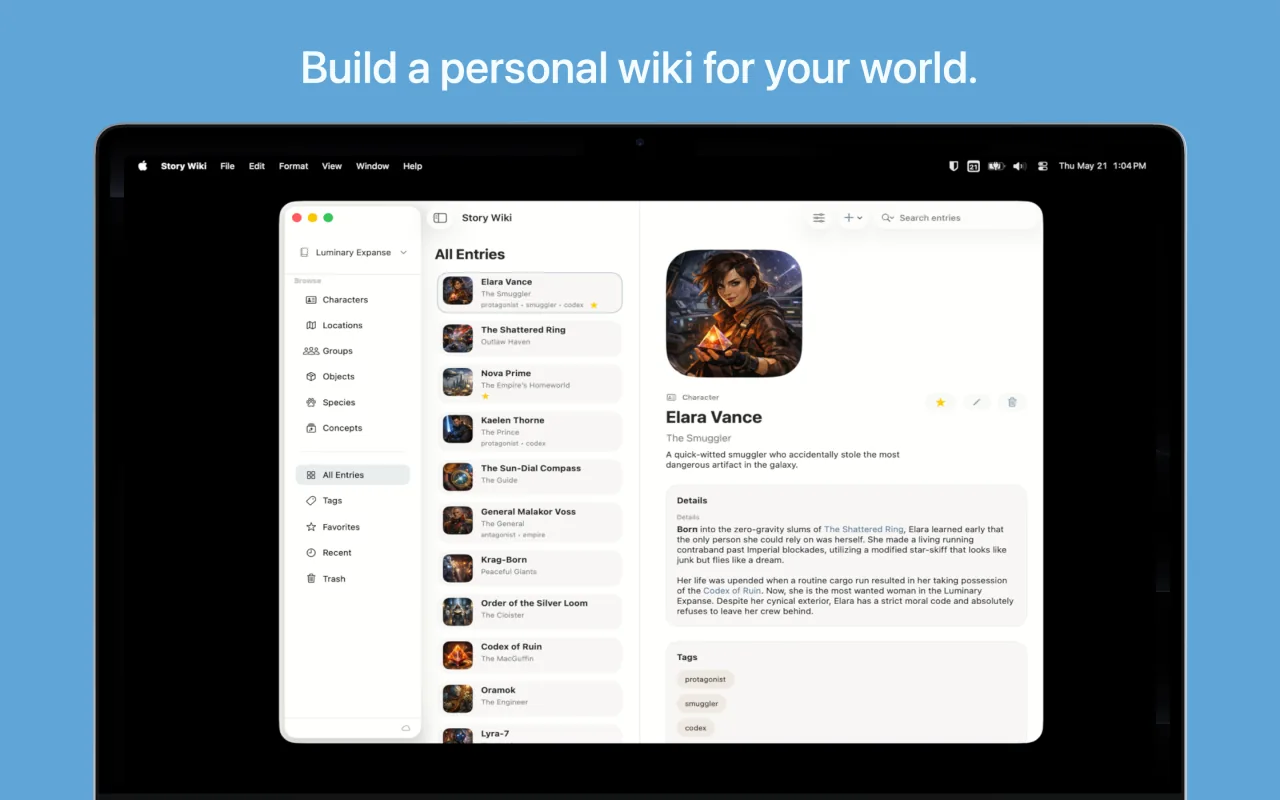Story Wiki macOS screenshot 1