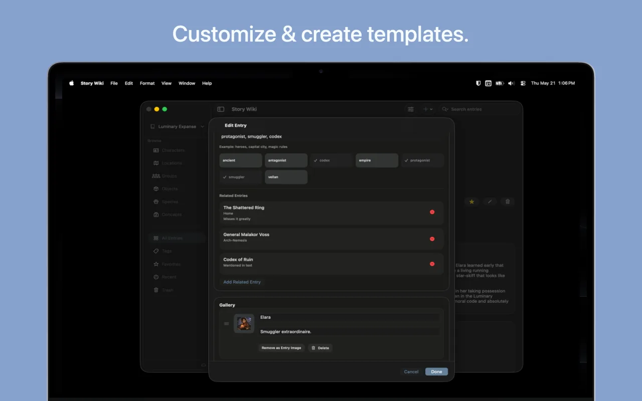 Story Wiki macOS screenshot 3
