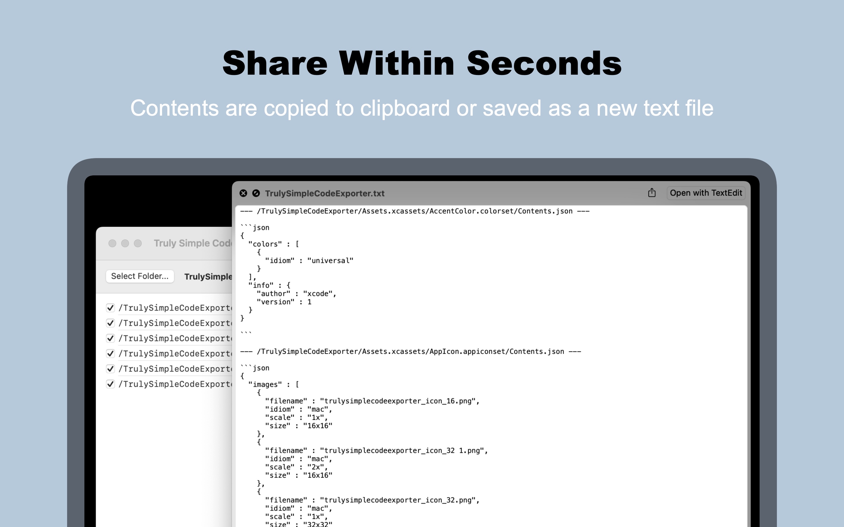 Truly Simple Code Exporter screenshot 3