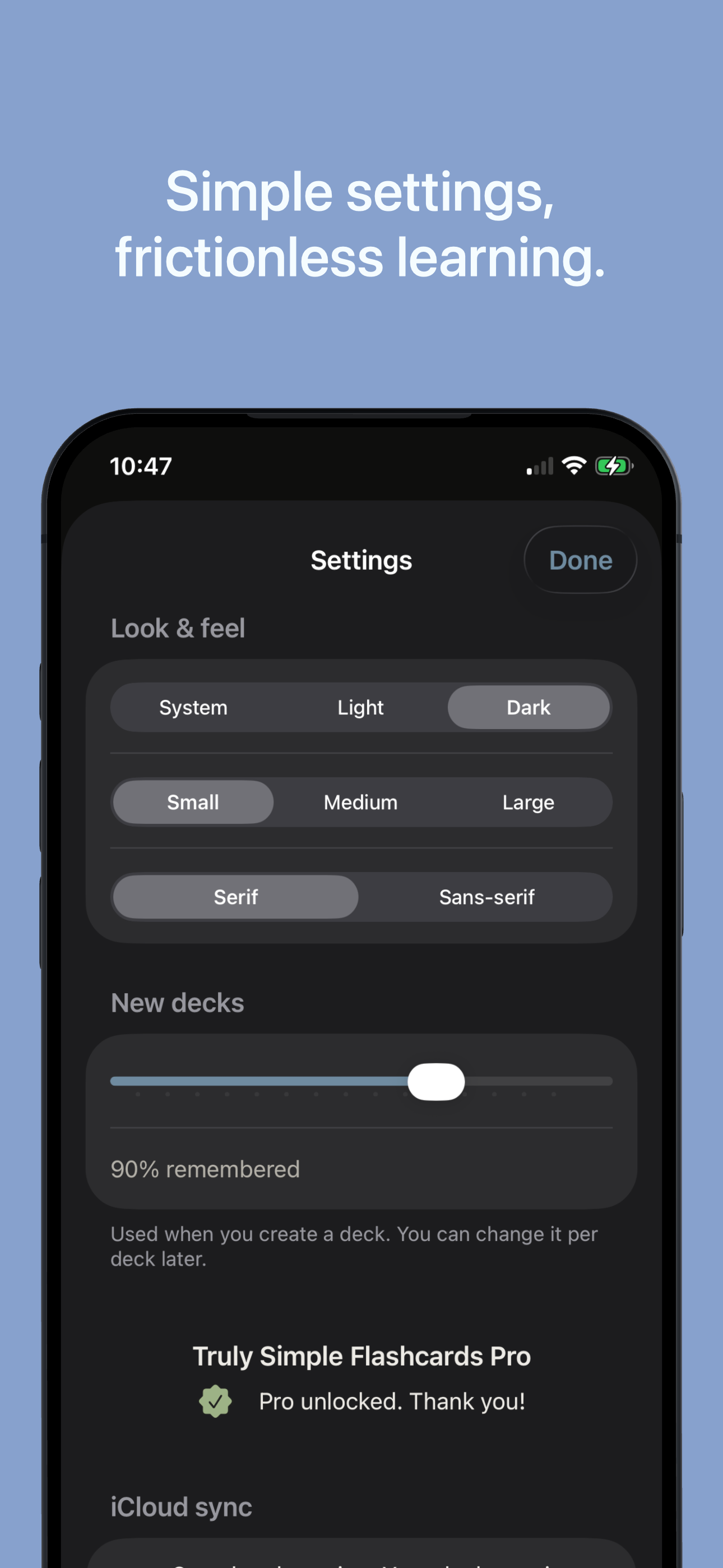 Truly Simple Flashcards iOS screenshot 3
