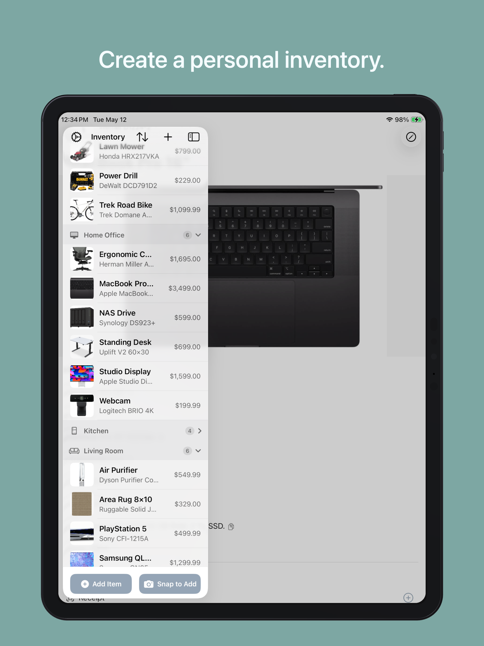 Truly Simple Inventory iPad screenshot 1