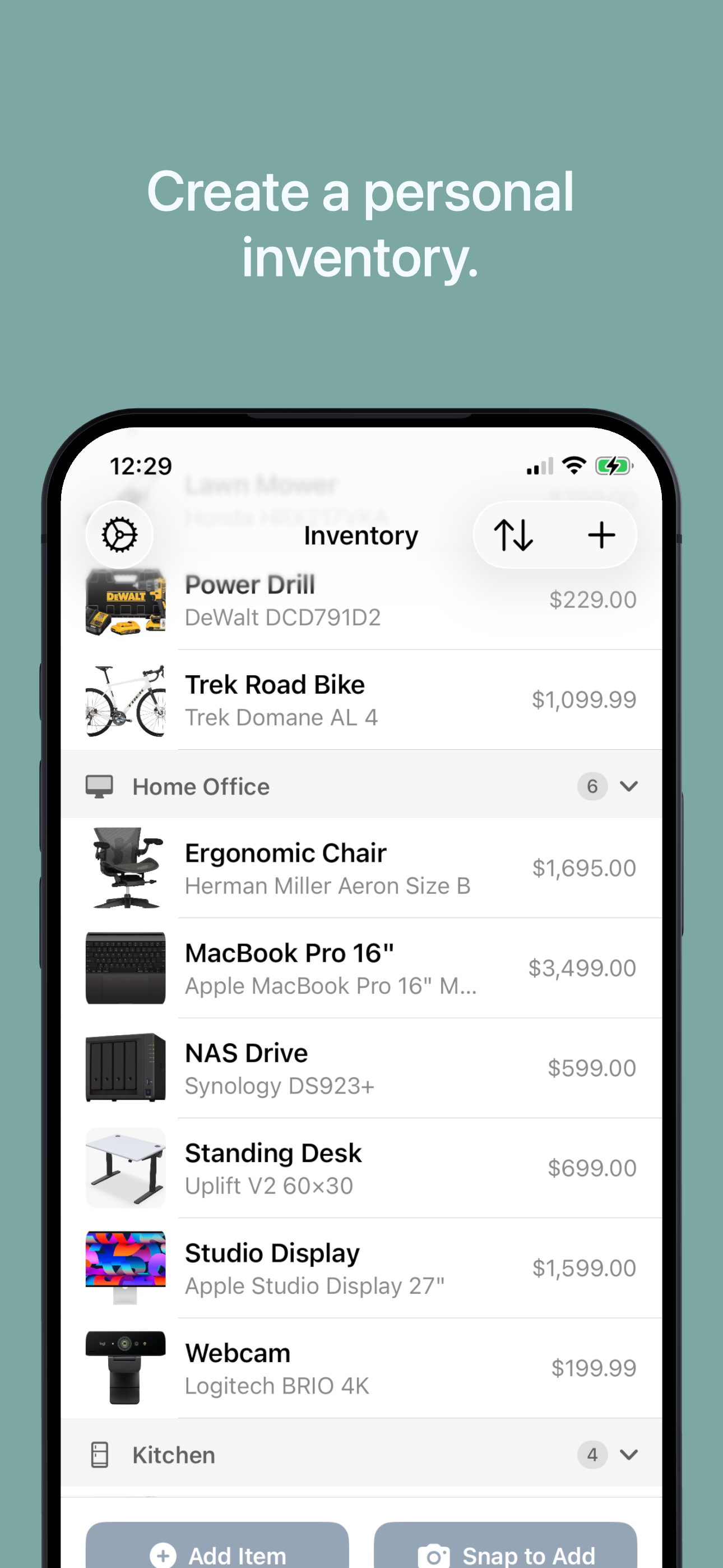 Truly Simple Inventory iOS screenshot 1