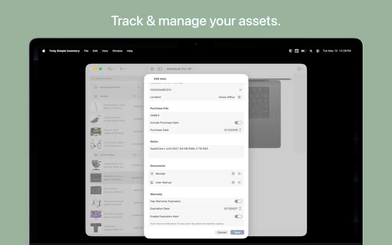 Truly Simple Inventory macOS screenshot 2