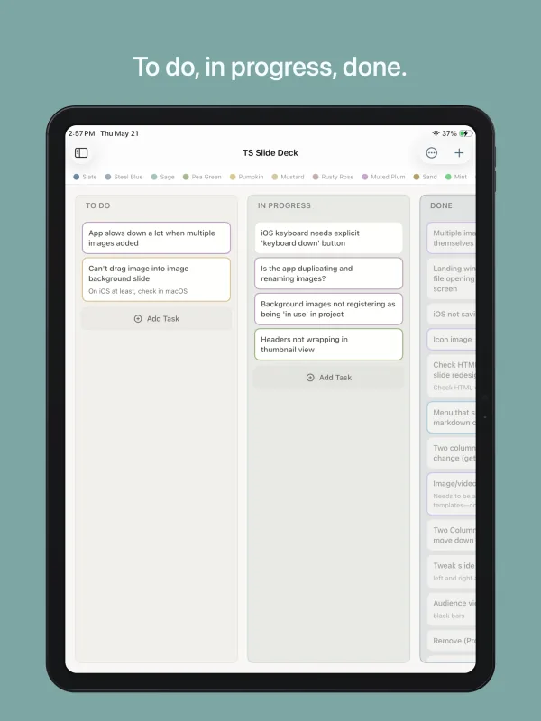 Truly Simple Kanban iPad screenshot 1