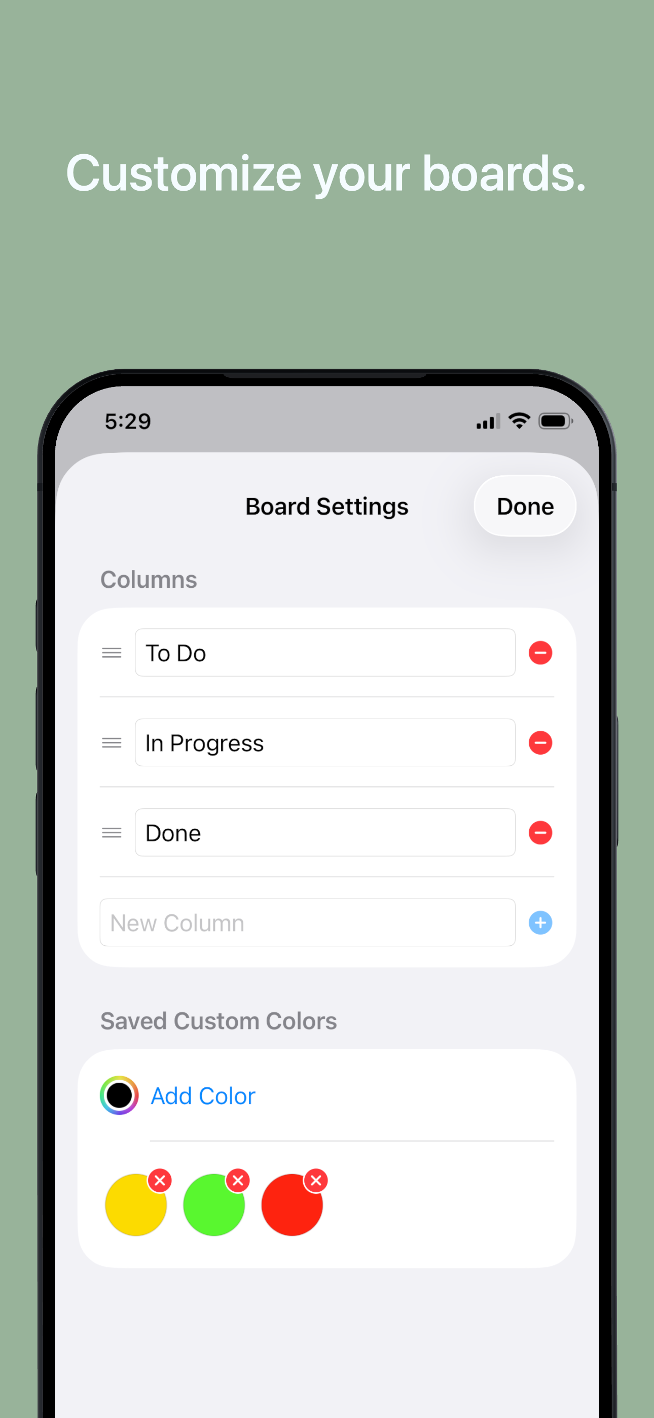 Truly Simple Kanban iOS screenshot 2