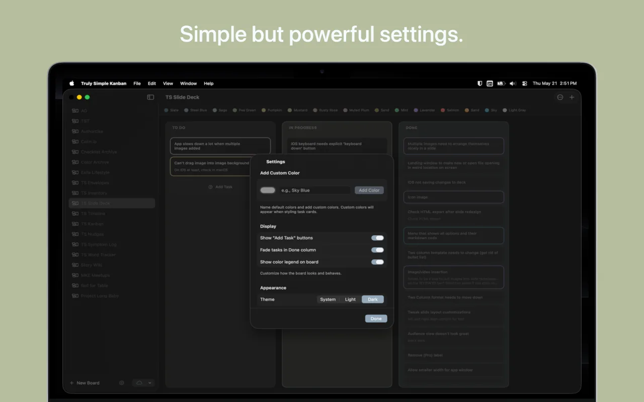 Truly Simple Kanban Mac screenshot 3