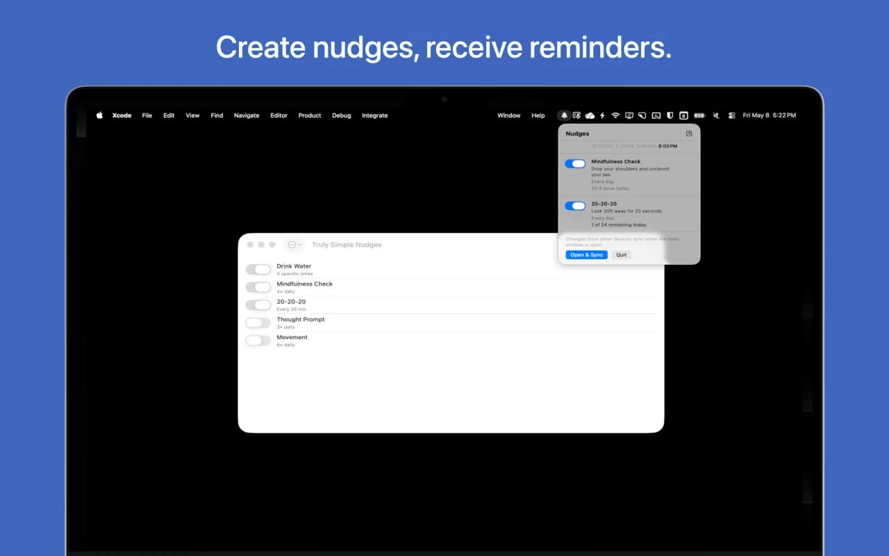 Truly Simple Nudges macOS screenshot 1