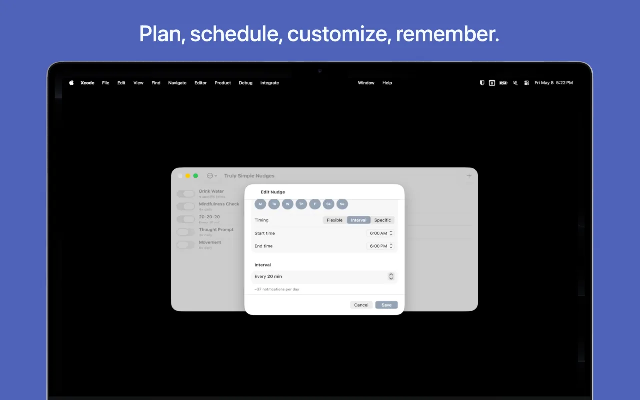Truly Simple Nudges macOS screenshot 2