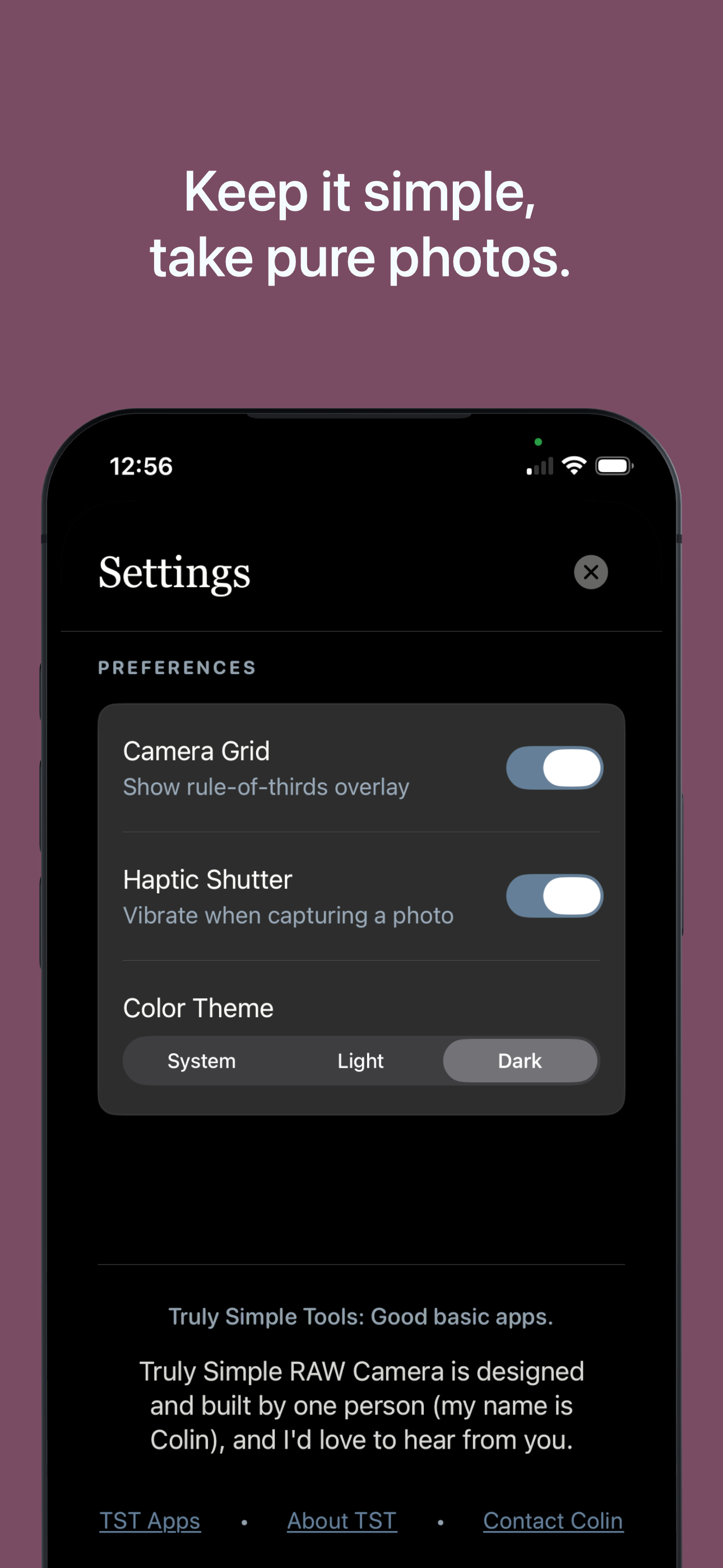 Truly Simple RAW Camera iOS screenshot 3