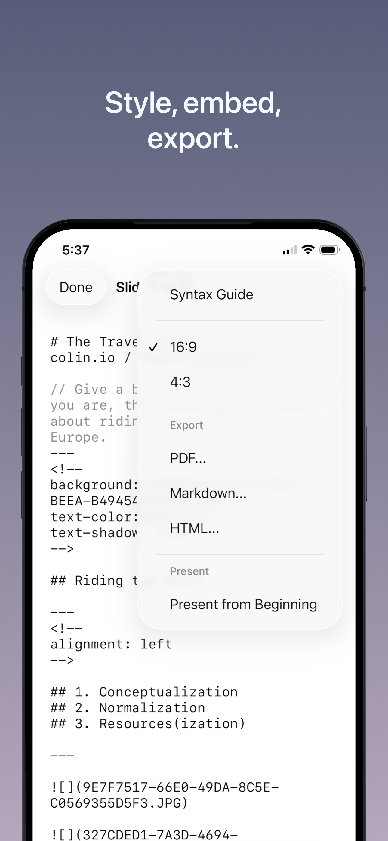 Trulys Simple Slide Deck iOS screenshot 2