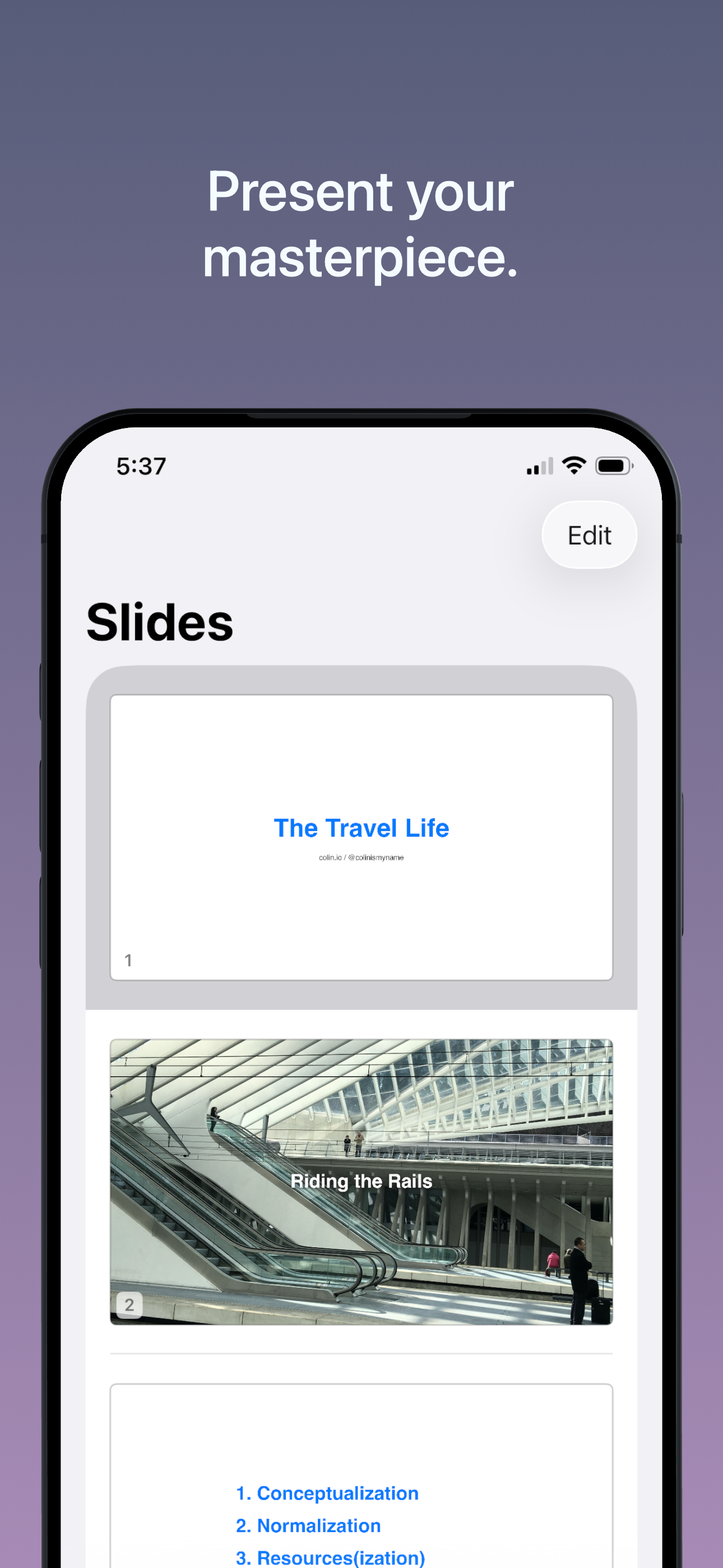 Trulys Simple Slide Deck iOS screenshot 3