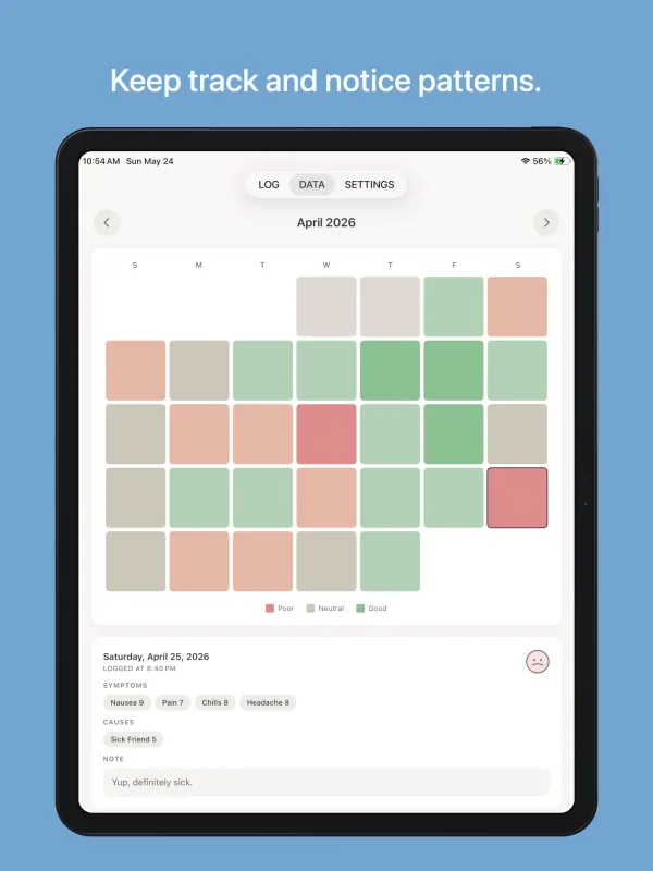 Truly Simple Symptom Log iPad screenshot 2