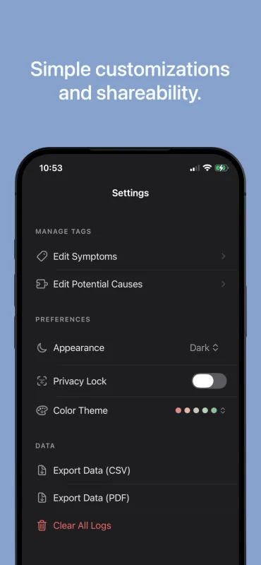 Truly Simple Symptom Log iOS screenshot 3