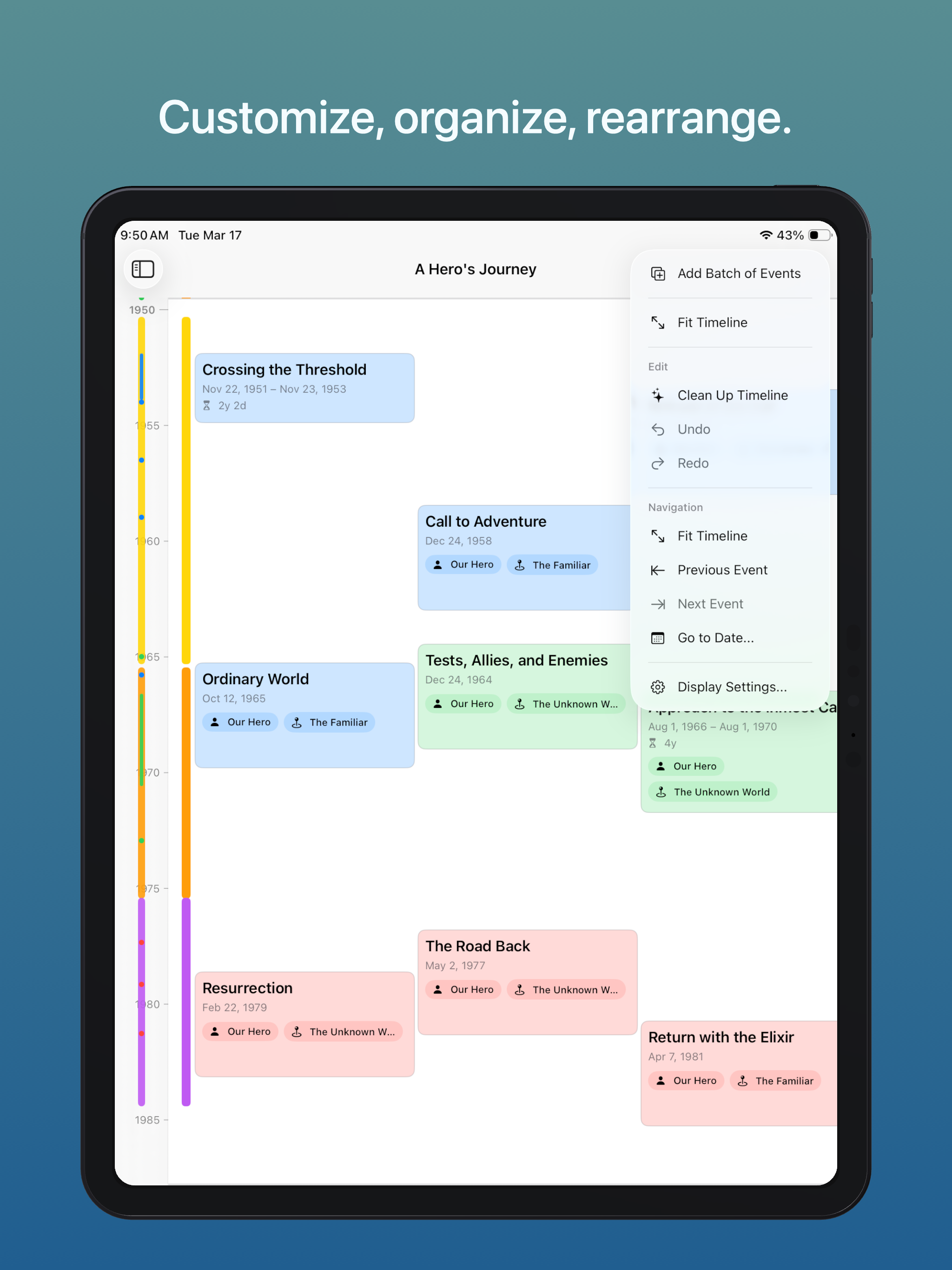 Trulys Simple Timeline iPad screenshot 2