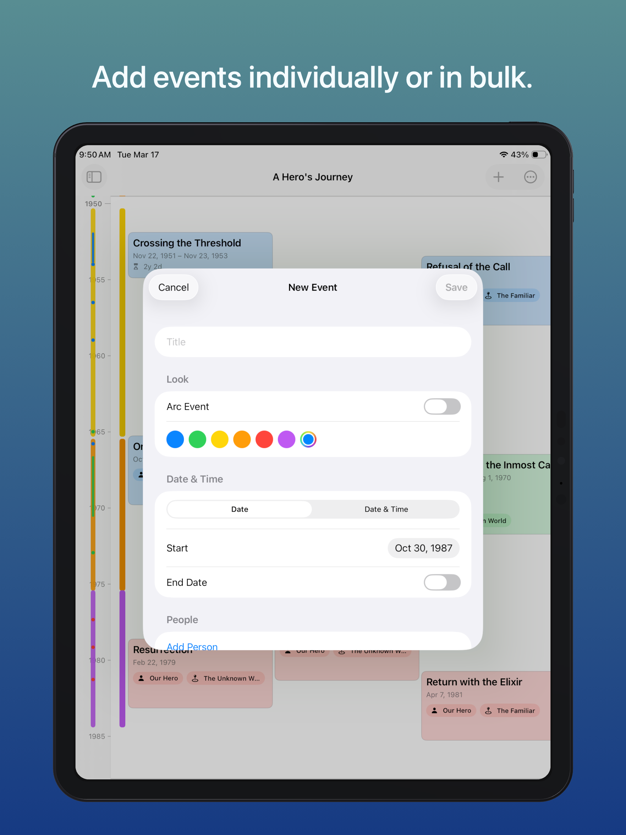 Trulys Simple Timeline iPad screenshot 3