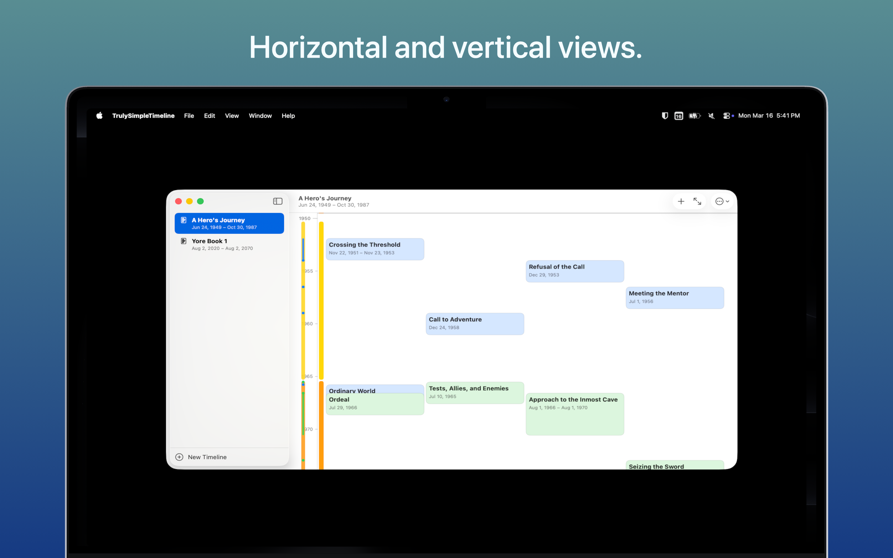 Trulys Simple Timeline MacOS screenshot 3