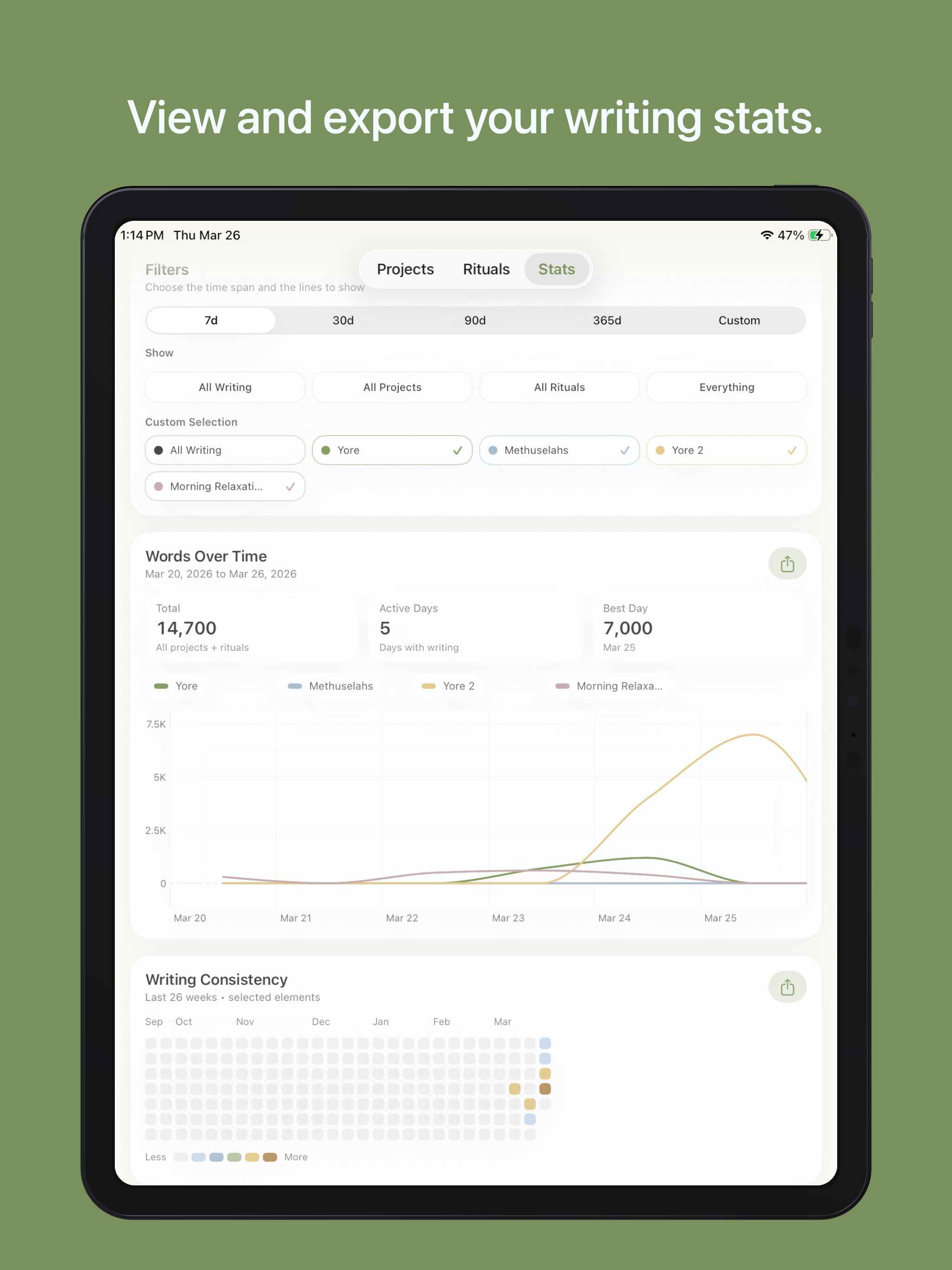 Truly Simple Word Tracker iPad screenshot 3